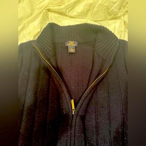 Brooks brothers heritage 100% Scottish lambswool Navy zip men’s sweater XL